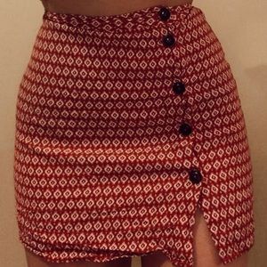 Hippy Printed Button Up Skirt